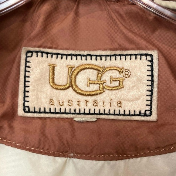 Ugg Puffer Down Vest Shearling Removable Collar zipper Pockets SZ Small EUC - Picture 13 of 13
